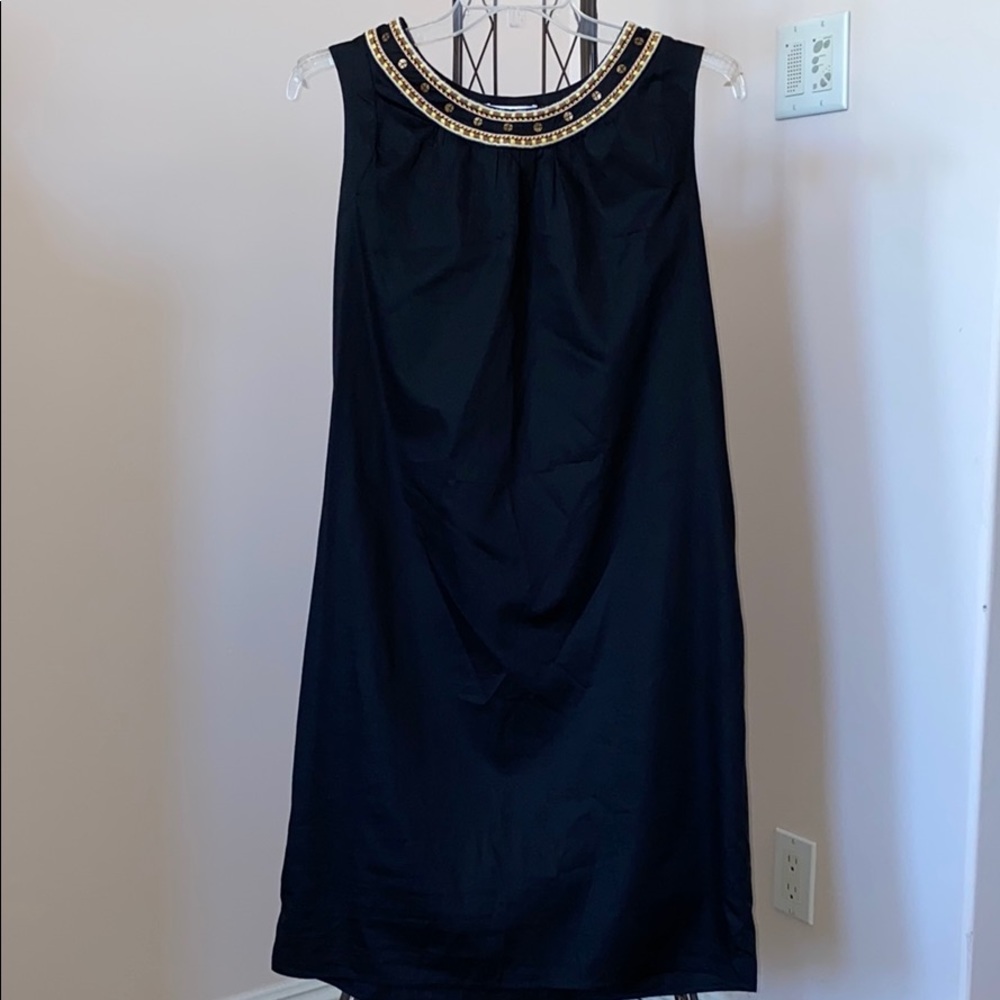 DKNYC Black cotton shift dress